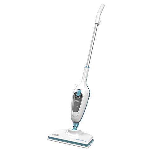 Black+Decker Fsm13E1-Qs Lavapavimenti A Vapore Steam-Mop™ - Potenza 1300 W - Capacità 380 Ml - Testa Lavapavimenti Snodabile - Cavo 4 Mt - Bianco Blu,