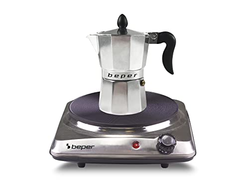 Beper 90.820 Fornello Elettrico In Acciaio Inossidabile Con 5 Livelli Di Potenza - Fornellino Elettrico Piccolo 18,5 Cm