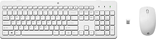 Mouse E Tastiera Hp 230 (Mouse E Tastiera Wireless, Dongle Usb, Durata Della Batteria Fino A 16 Mesi, Layout Qwertz) Bianco