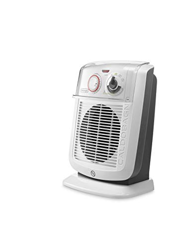 De'Longhi Hbc 3052T Termoventilatore Caldobagno, 3 Livelli Di Potenza, Funzione Eco-Silence, Timer 24H, Protezione Antigoccia, Ventilazione Estiva, Av