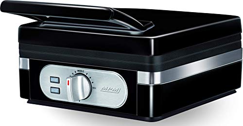 Mpm Mgo-24 Macchina Professionale Per 2 Cialde Belghe Spesso, Waffle Maker, Piastre Antiaderenti, Regolatore Di Temperatura, Nero, 1400W