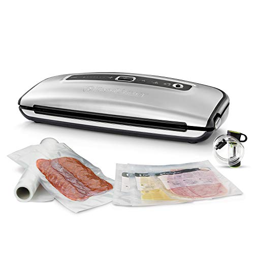 Foodsaver Ffs015X Macchina Sottovuoto Per Alimenti Secchi/Umidi, Aspirazione + Sigillatura Automatica O Solo Sigillatura, Tubo Adattatore Per Contenit