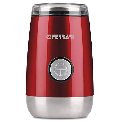 G3 Ferrari G20076 Cafexpress Macinacaffè,150 W, Sistema Di Blocco, Macina Spezie E Caffè, 50 Gr, Funzionamento Pulse, Lame Inox, Rosso