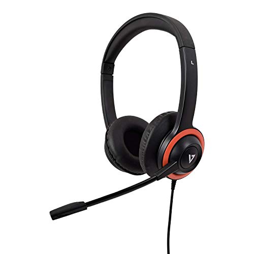V7 Auriculares Hu540E Cableado De Diadema Estã‰Reo-Negro, Rojo, Aluminium