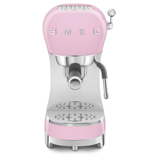 Smeg, Macchina Da Caffè Espresso Manuale Ecf02Pkeu, Sistema Thermoblock E Lancia A Vapore, 4 Funzioni Espresso, Vassoio Removibile, Portafiltro, Serba