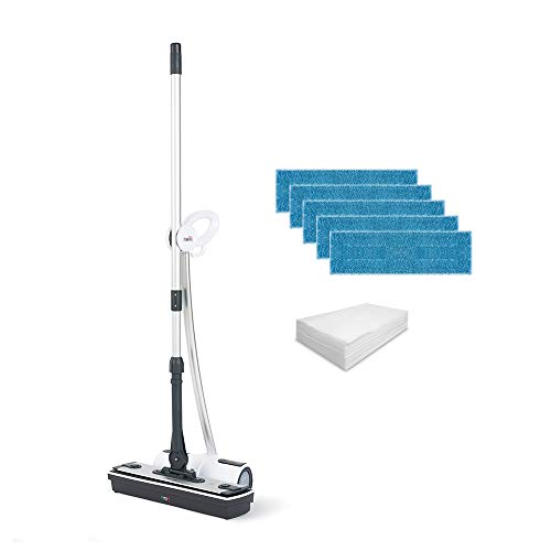 Polti Moppy White Premium Lavapavimenti A Vapore Senza Fili, La Soluzione Pratica E Veloce Per Pulire Il Parquet E Tutti I Pavimenti, Senza Detersivi,