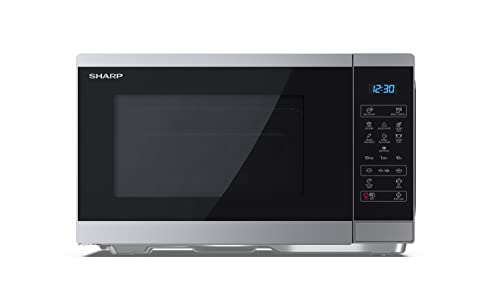 Sharp Yc-Ms252Ae-S - Forno A Microonde 900 W, 11 Livelli Di Potenza, Funzione Scongelamento, Dimensioni 47,2 X 28 X 34,5 Cm, Colore: Argento