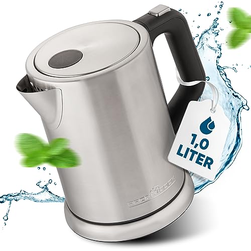 Bollitore Proficook® 1L | Acciaio Inox | Design Semplice | Funzionamento Con Una Sola Mano | Indicatore Del Livello Dell'Acqua | Senza Bpa | Piccolo |