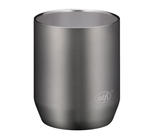 Alfi City Drinking Cup 280Ml, Cool Grey Mat,Robusto Bicchiere In Acciaio,Bevande Calde E Fredde A Lungo, Infrangibile, Acciaio A Doppia Parete, Tazza