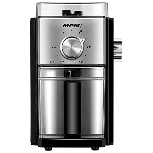 Mpm Mmk-08 Macinacaffè Professionale, Sistema Di Macinazione In Acciaio, 17 Impostazioni Di Macinazione, 80G /Min Di Caffè, Selettore Di Quantità Da 2