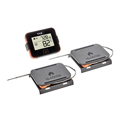 Tfa Dostmann Termometro Per Barbecue View, 14.1514.10, 2 Sonde Di Temperatura Con Cavo Da 150 Cm, Adatto Per Barbecue, Affumicatore, Barbecue, Con Ret
