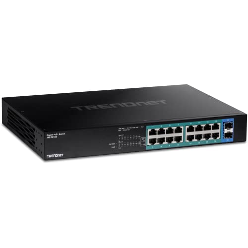 Trendnet Tpe-Tg182 18-Port Gigabit Poe+ Switch(240W), Aluminium, Nero