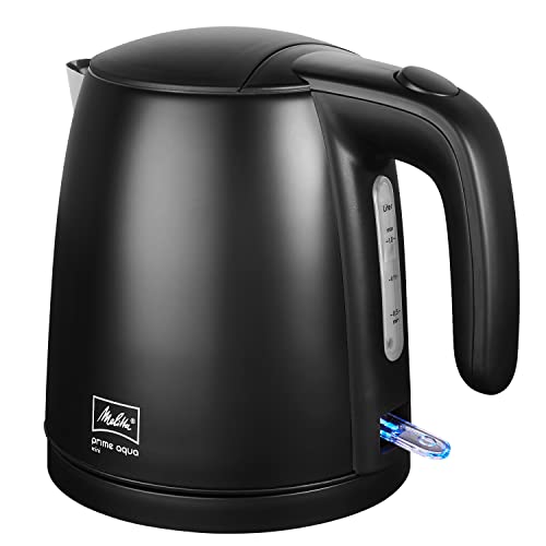 Melitta 1018-02 - Bollitore Prime Aqua Mini, In Acciaio Inox, Black Edition, 1,0 L, 2200 W, 1018-05