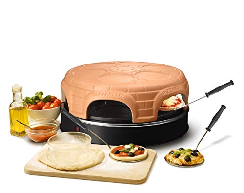 Emerio Po-115848.1 - Forno Per Pizza In Terracotta Originale Realizzato A Mano, Design Brevettato Per Mini Pizza, Vero Divertimento Per 6 Persone, Po-