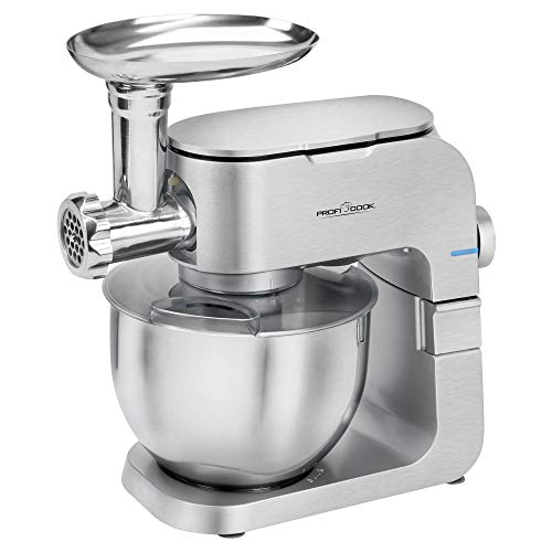 Proficook Pc-Km 1151 - Macchina Da Cucina E Tritacarne 2 In 1, Con Alloggiamento In Alluminio Pressofuso, 8 Livelli Di Velocità, Ciotola In Acciaio In