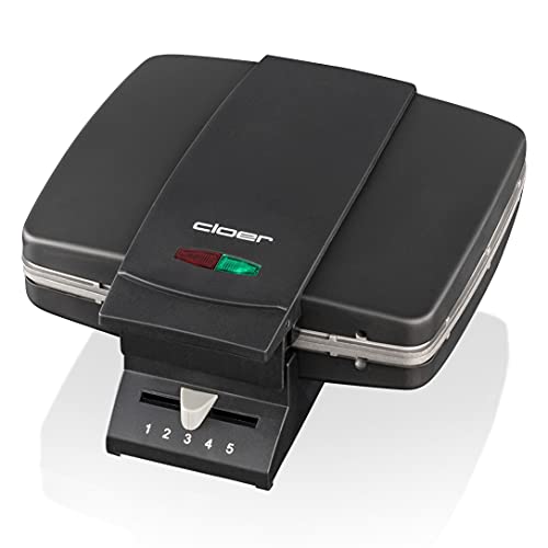 Cloer 1440 Bruxelles - Piastra Per Waffle Tradizionali Belghe, 930 W, Alloggiamento In Metallo Laccato Nero