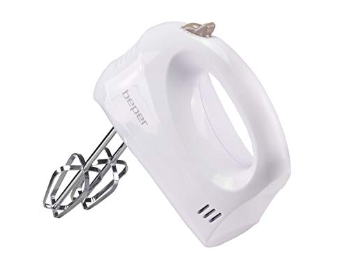 Beper Bp.304 Sbattitore Elettrico E Mescolatore, 150 W, 70 Decibel, Abs/Acciaio Cromato, 5 Velocità, Bianco Tortora