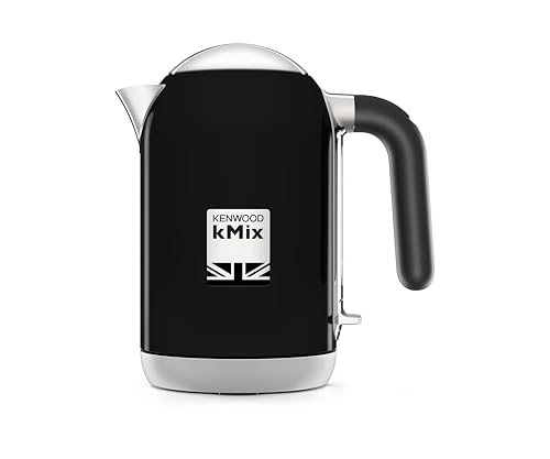 Kenwood Zjx650Bk Serie Kmix Bollitore Con Dettagli In Acciaio, Capacità 1 Litro, Base Tonda Girevole A 360° E Removibile, Blocco Sicurezza, Spegniment