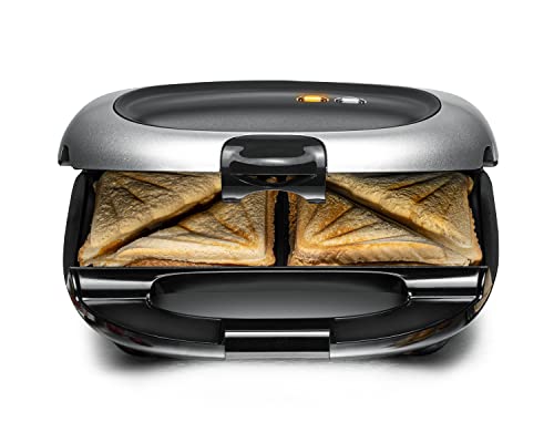 Rommelsbacher Sandwich Maker St 1000 - Pastiglie Extra Profonde, Per 2 Panini Americani Xl, Rivestimento Antiaderente, Protezione Da Troppopieno, Sigi
