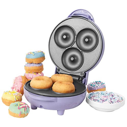 Petra Pt4698Ppvdeeu7 - Mini Piastra Per Ciambelle, 550 W, Piastre Antiaderenti Facili Da Pulire, 3 Mini Ciambelle Alla Volta, Ciambelle Vegane, Colazi