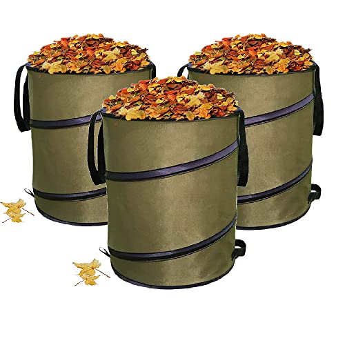 Schleuder Sacchi Da Giardino Pop-Up Per Impieghi Gravosi, Confezione Da 3 X 85 Litri Ø46 X 55 Cm, Pattumiera Da Giardino Riutilizzabile, Sacchetti Per