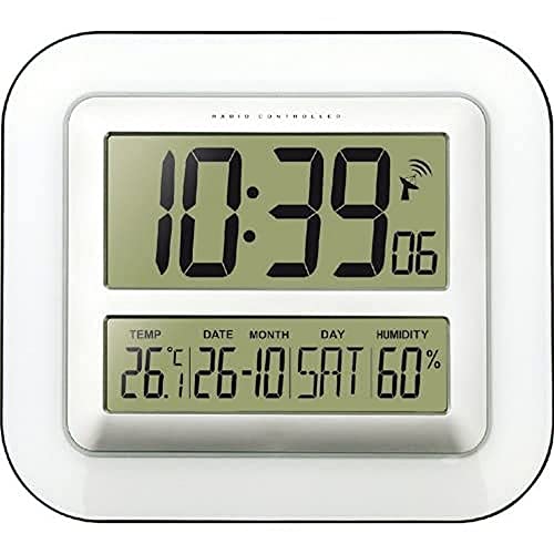 Technoline Orologio Da Parete Digitale Radiocomandato Ws 8006, Dimensioni: 280 X 32 X 245 Mm