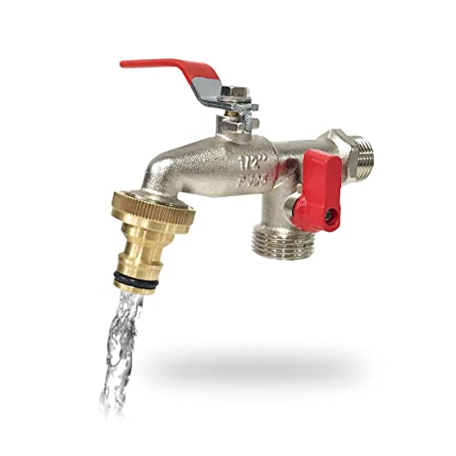Aqua Control G6354 Premium Rubinetto Da Giardino A Doppia Uscita Da 1/2" - 3/4"