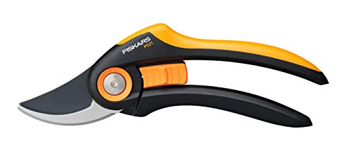 Fiskars Forbici Da Potatura Con Lame Bypass, Plus, P521, Per Rami Freschi E Ramoscelli, Rivestimento Antiaderente, Lame In Acciaio Inox, Lunghezza: 20