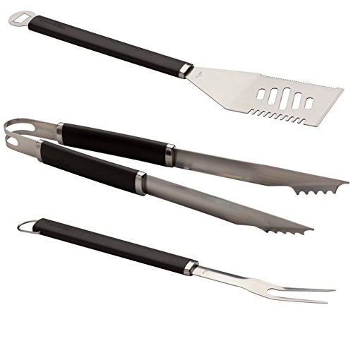 Char-Broil 140 545 - Set Utensili Per Barbecue 3 Pezzi, Acciaio Inox
