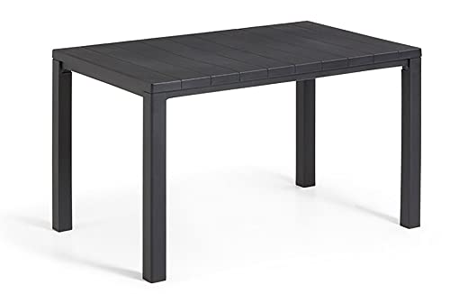 Keter Tavolo Da Esterno Julie, Tavolo Da Giardino Adatto Per 6 Persone, Grafite, 147 X 90 X 74.5 Cm