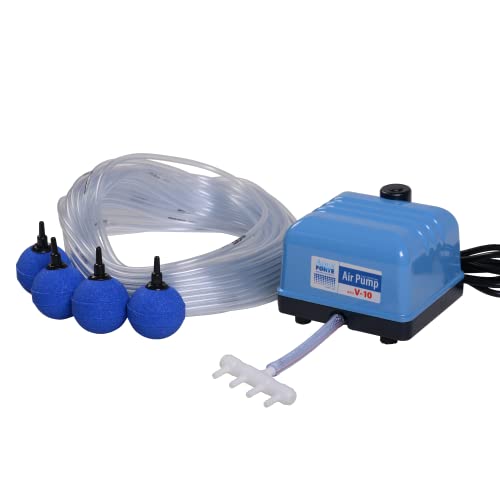 Aquaforte – Pompa Ad Aria Set Originale Hailea V10, 4L/Min A 1,2 M, Incl. 4 Pietre E Tubo 25 M 4/6