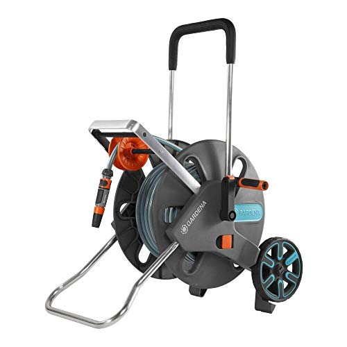 Gardena 18522-26 - Carro Aquaroll L Easy Con 30 M De Manguera Classic, 19 Mm (3/4"), Original System Piezas Y Lanza Rociadora