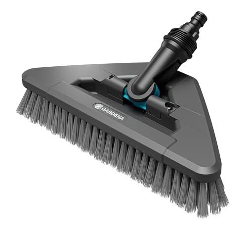 Gardena Idrospazzola Cleansystem Soft Flex: Spazzola Per Pulire Superfici Delicate, Triangolare, Setole Morbide, Orientabile, Da Collegare Al Manico C