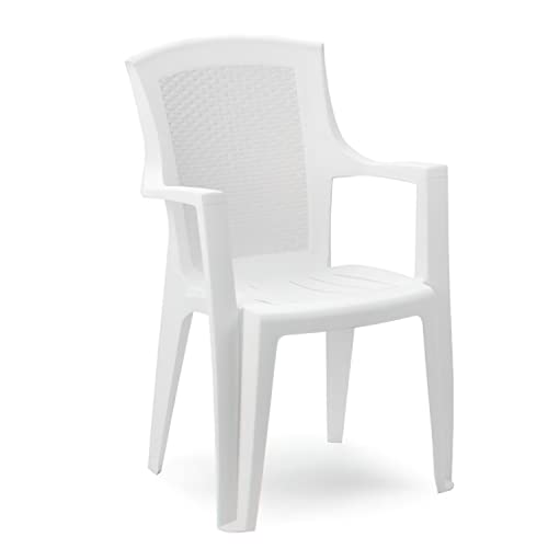 Progarden 87100 Eden Sedie Di Plastica Pieno/Retro Intrecciato, Bianco
