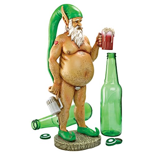 Design Toscano Garden Gnome Statue - Oktoberfest Otto Completamente Krausened Elf Gnome - Gnomi Spregiudicatezza - Ubriaco Gnome