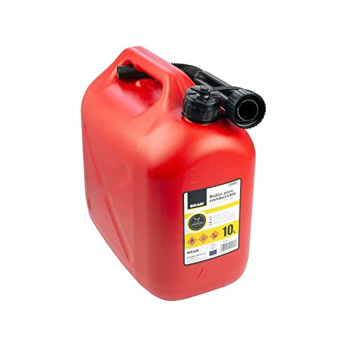Tanica Di Benzina - Modello B10Eco - Realizzata In Polietilene - Capacità Di 10 Litri - Resistente Agli Additivi Dei Combustibili - Con Tubo Flessibil