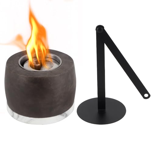 Trirocks Braciere Da Tavolo Rotondo In Cemento Nero Braciere Elegante Caminetto Da Tavolo Portatile Con Alcol Denaturato Per Esterni Interni Giardino