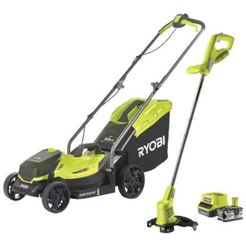 Pack One+ Tondeuse + Coupe-Bordures 18V Sans Fil Ryobi Rlm1833Blt1825M : Tondeuse Rlm18X33B40 Et Coupe-Bordures Olt1825M Offert