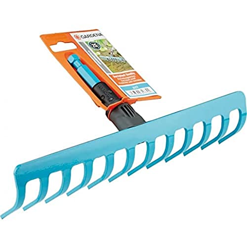 Gardena Rastrello Combisystem: Rastrello A 12 Denti, Accessorio Per La Raccolta, Il Diserbo E La Lavorazione Del Terreno, Larghezza 30 Cm (3177-20)