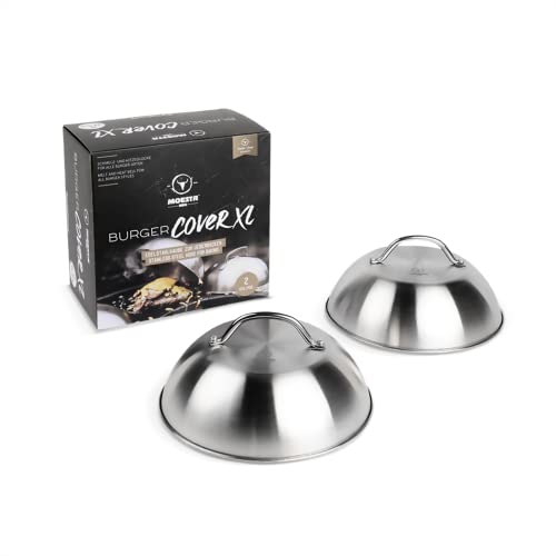 Moesta-Bbq 19318 – Xl Burgercover Set Di 2 Campane Per Cheeseburger – Copertura Per Barbecue E Teppanyaki
