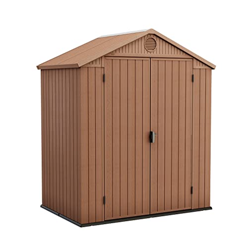 Keter Casetta Da Giardino Darwin 6X4, Finitura Effetto Legno, 2,2 M², 190X122X221H Cm