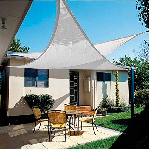 Papillon Vela Ombreggiante Triangolare Bianca 5X5X5Mt - Giardino Telo Copertura Tenda