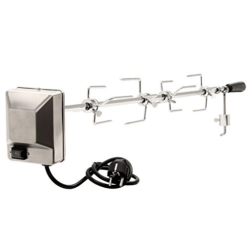 Bbq-Toro Set Di Spiedini Per Griglia 100 Cm Incluso 4X Aghi Per Carne E Motore In Acciaio Inox, 220V - 240V, Girarrosto Elettrico, Spiedo Universale