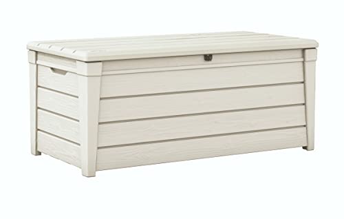 Keter - Baule Da Giardino Brightwood Poolbox, Capacità 454 Litri 145X69,7X60,3 Centimetri