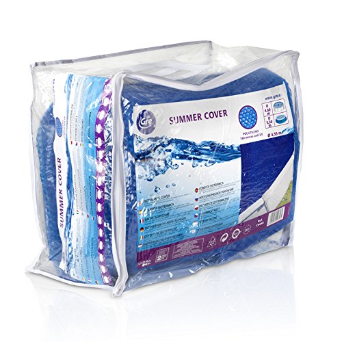 Gre Cv450 - Copertura Estiva Per Piscina Rotonda Tra I 450 E 460 Cm Di Diametro, Colore Blu