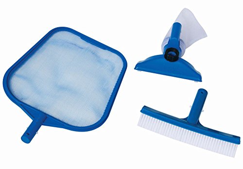 Intex 29056 Set Di Pulizia Basic, Retina, Spazzola, Blu Bianco, 34.3 X 9.5 X 47.6 Cm