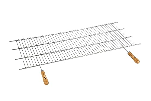 Sauvic Griglia Barbecue Accorciabile 92-102X40 Cm Con Manici In Legno, Zincata