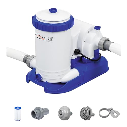 Bestway Flowclear 58391 - Pompa Di Filtraggio A Cartuccia, Portata 9.463 L/H Per Piscine Fuori Terra, Tipo Iv-B