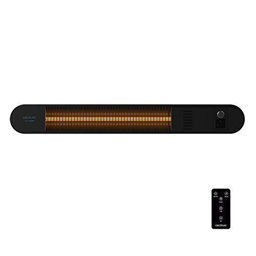 Cecotec Ready Warm 8600 Power Gold, Riscaldatore Alogeno A Infrarossi, 2000 W, Ip55, 3 Livelli Di Potenza, Telecomando, Timer, Kit Di Montaggio