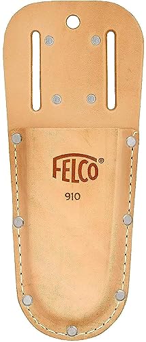 Felco 910 Fodero Per Cesoie Da Giardino (Fondina In Vera Pelle, Con Passante Per Cintura + Clip, Si Attacca Alla Cintura, Per Cesoie / Forbici Da Pota